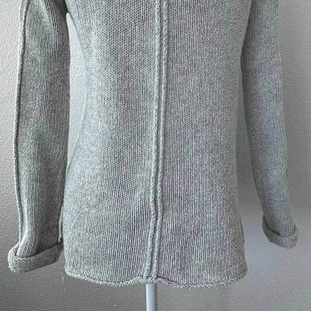 DKNY Jeans Sweater Mock Turtleneck Preppy Gray Knit Top SZ XS